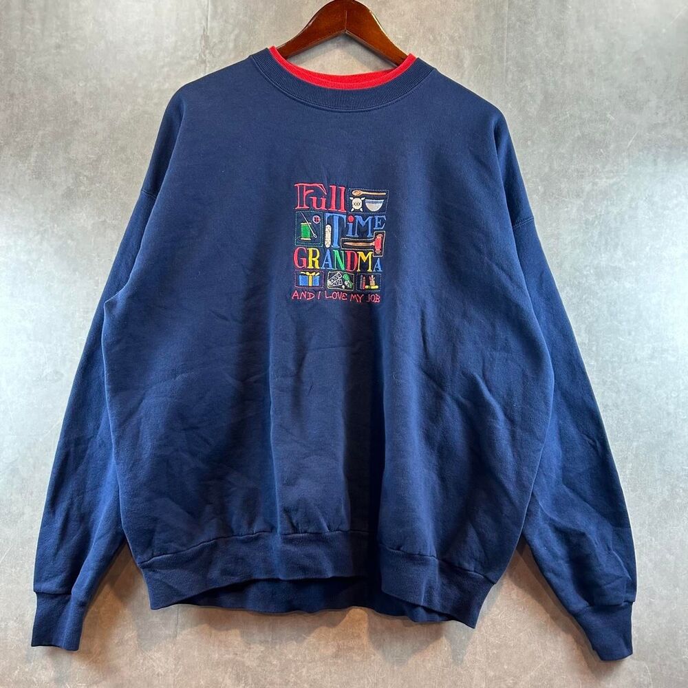 Unbranded Women's Navy and Blue Sweatshirt